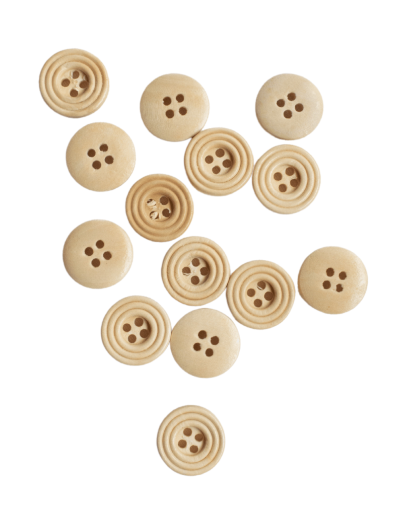 100 Botones De Madera Decorativos - 13 Mm, 10 Diseños Diferentes, Ideales Para Costura, Manualidades Y Scrapbooking